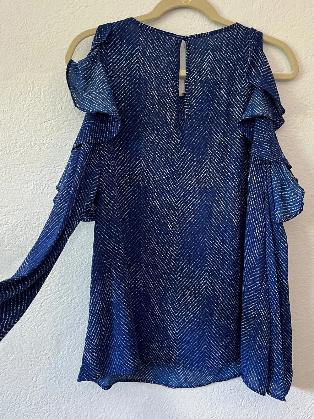 NWT Michael Kors Cold Shoulder Tunic Top Blouse Shirt Size Large